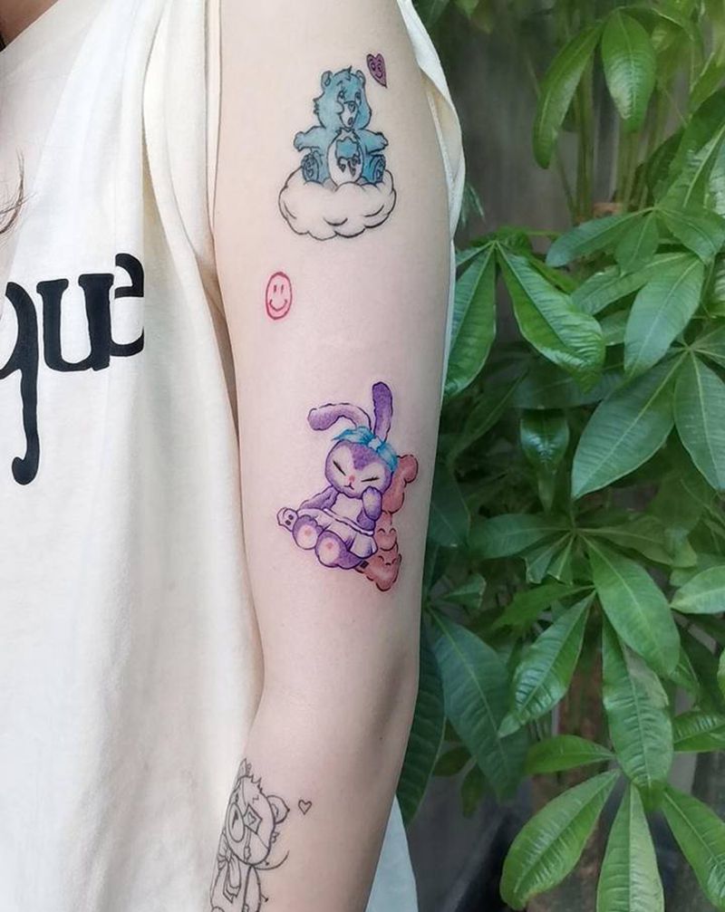 星黛露纹身图片_手臂水彩纹身图案