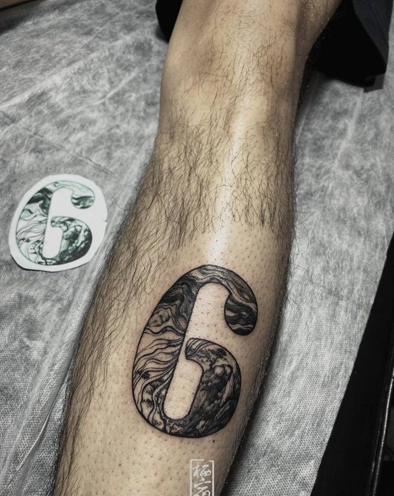 6⃣️6⃣️6⃣️纹身图片_腿部脚部水墨花体字纹身图案