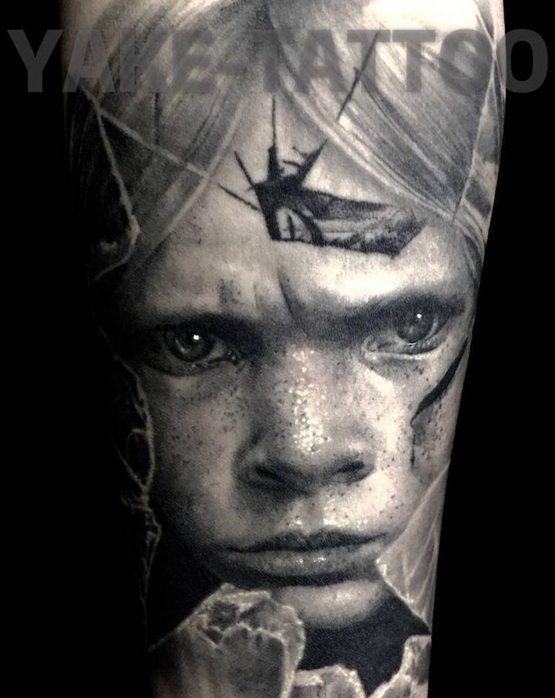 .纹身图片_手臂欧美写实纹身图案