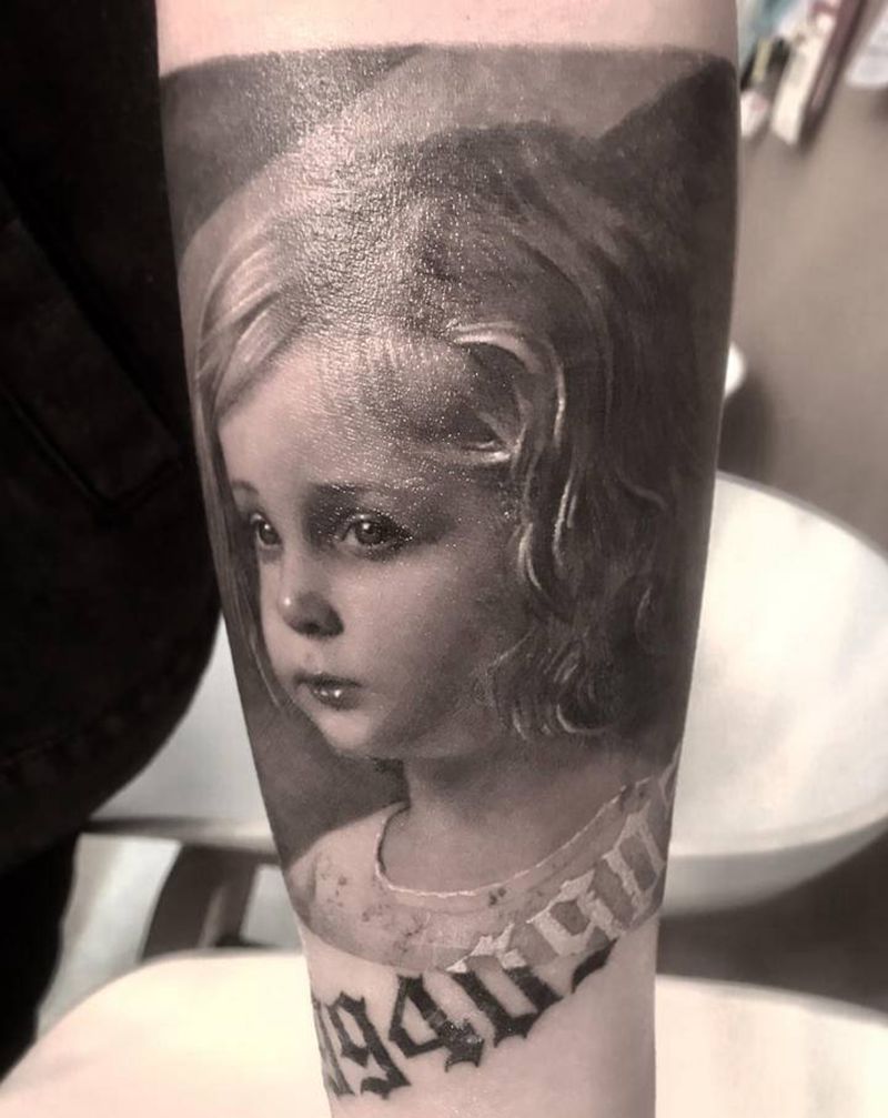 .纹身图片_手臂欧美写实纹身图案