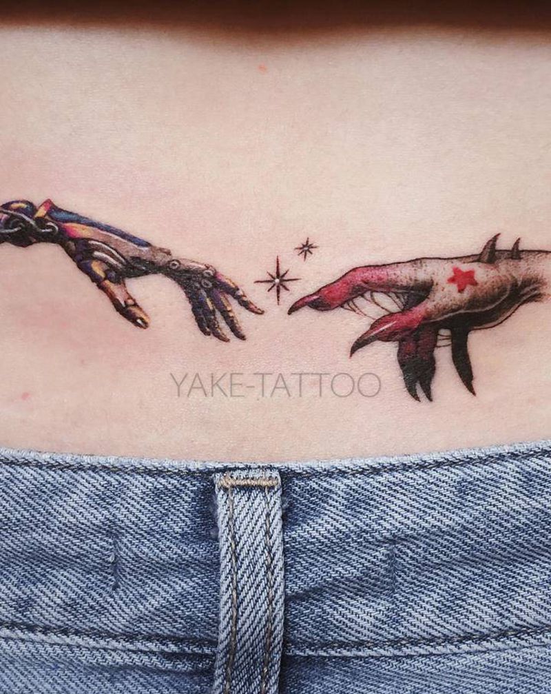 .纹身图片_腰部欧美写实New School纹身图案