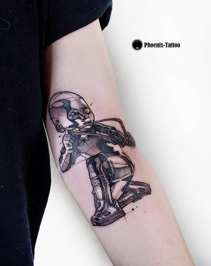 手绘纹身图片_手臂几何纹身图案