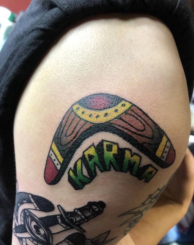 回旋镖纹身图片_Old School纹身图案