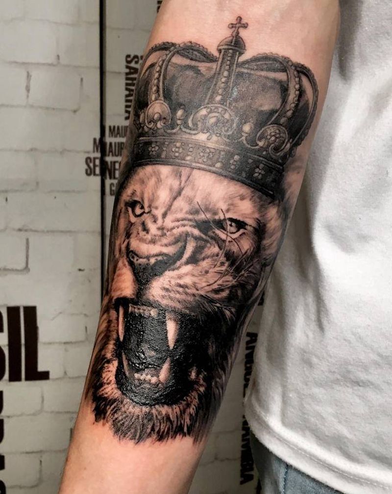 狮子小臂(结痂中未完)纹身图片_手臂纹身图案