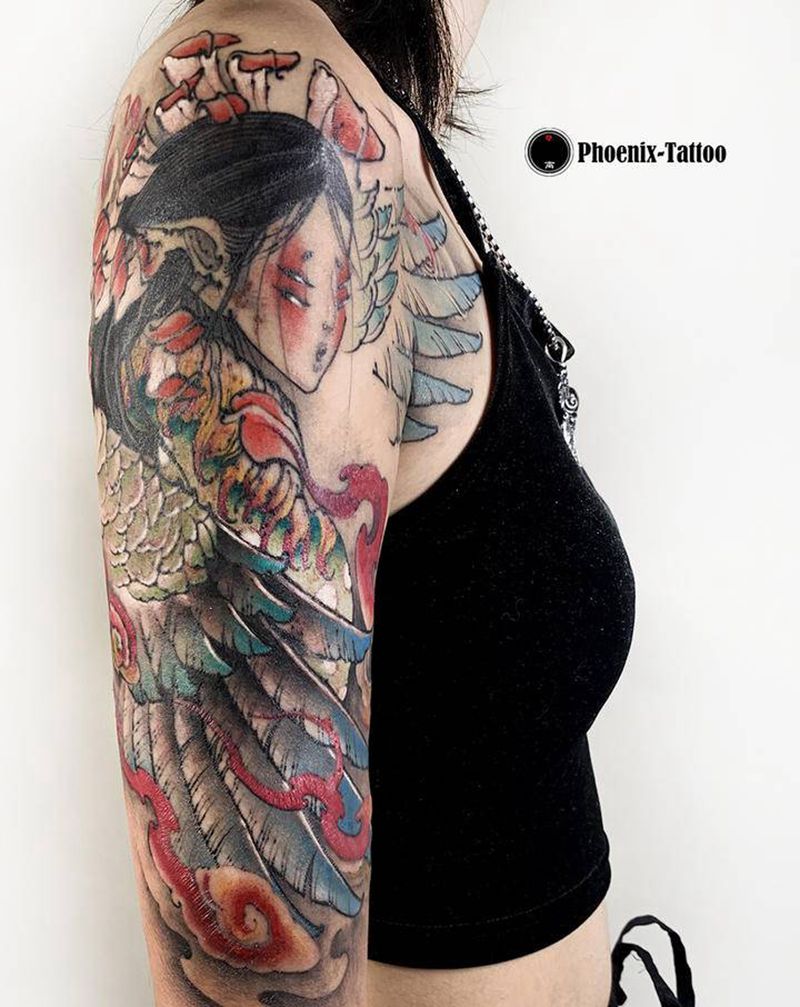 山海经 | 颙纹身图片_手臂水墨纹身图案