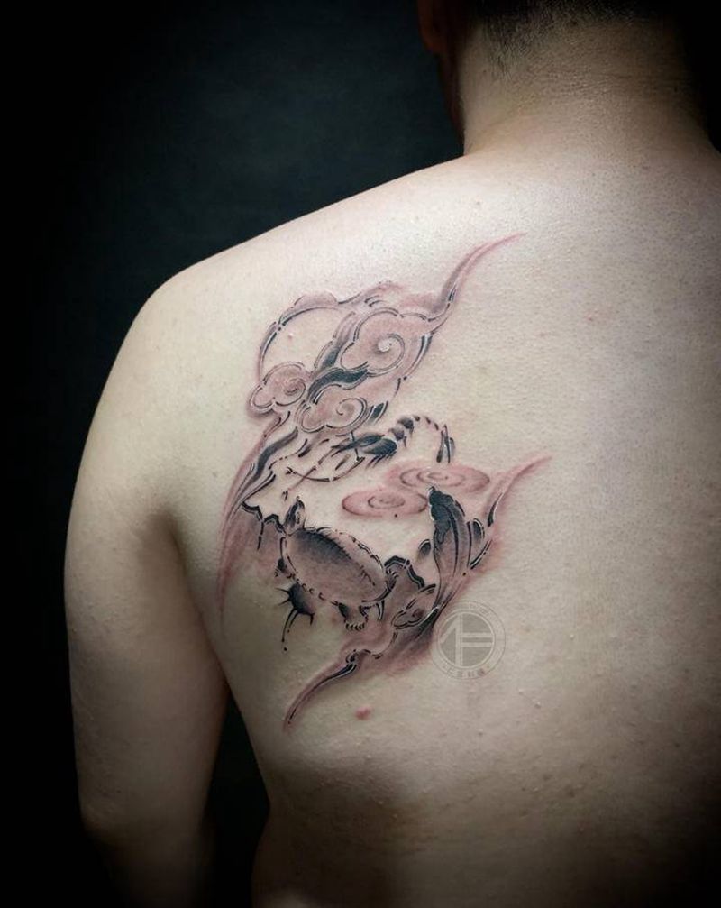 写意纹身图片_背部纹身图案