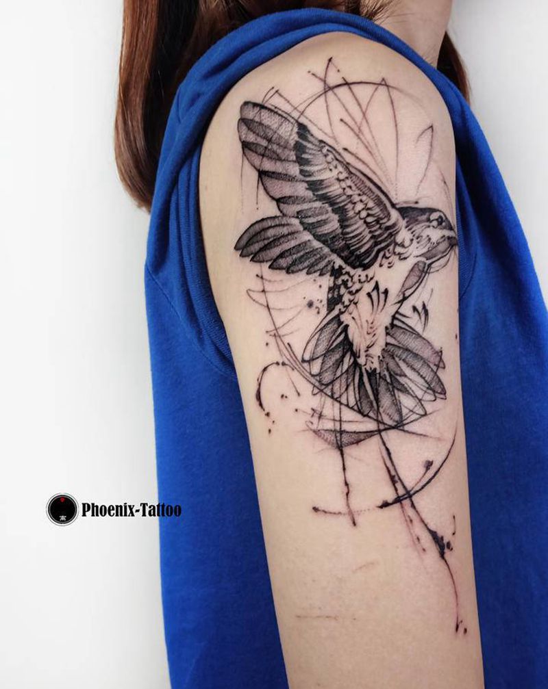 手绘 | 蜂鸟纹身图片_手臂手绘纹身图案