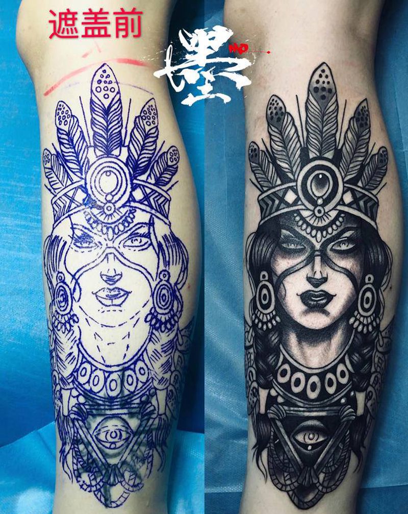 #遮盖纹身#系列3⃣️纹身图片_手臂腿部New School纹身图案