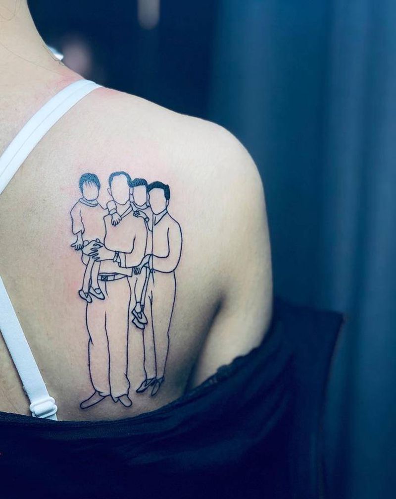 #简笔画纹身#1⃣️纹身图片_背部腿部New School纹身图案