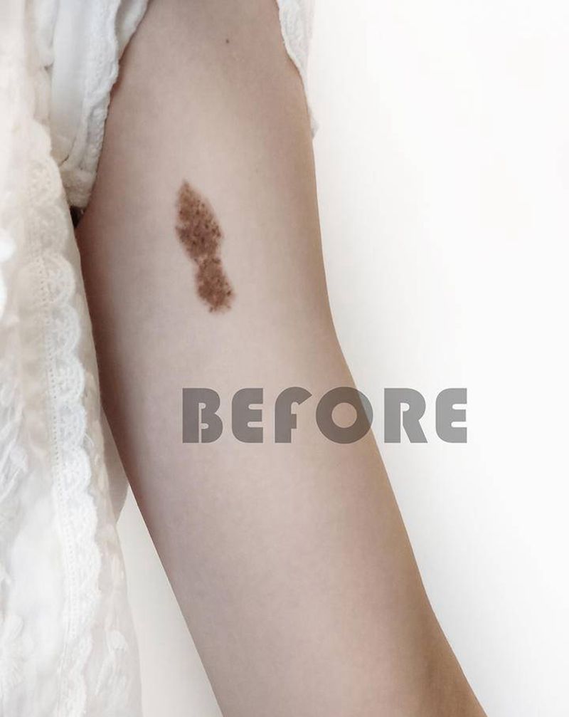 遮盖纹身图片_手臂水墨纹身图案