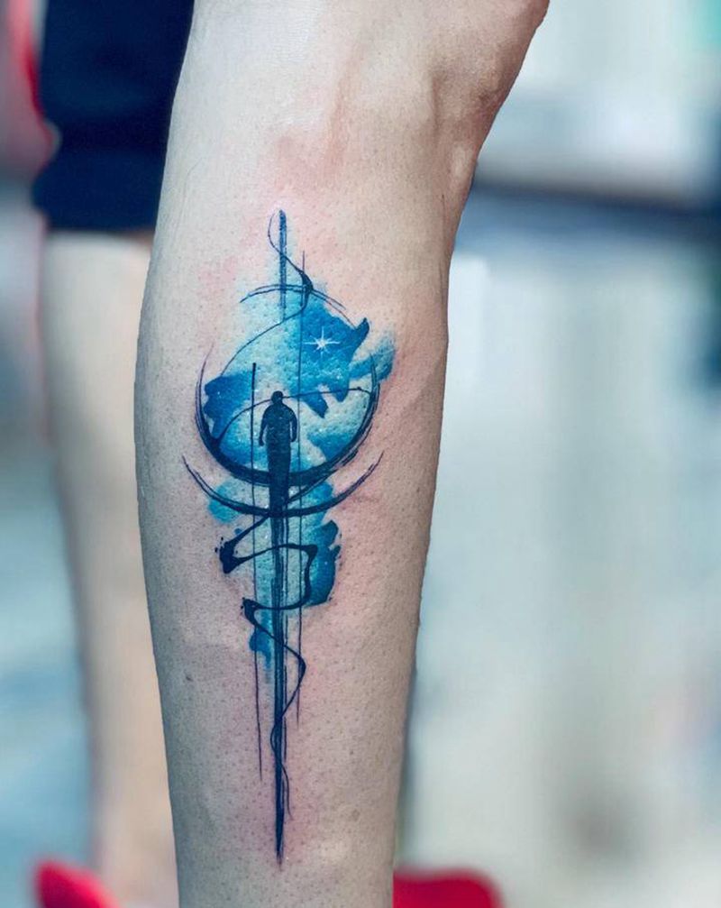 水彩纹身作品系列纹身图片_手臂腿部New School水彩纹身图案