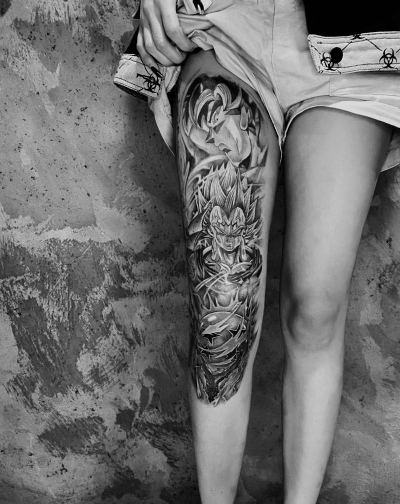 七龙珠纹身图片_腿部纹身图案