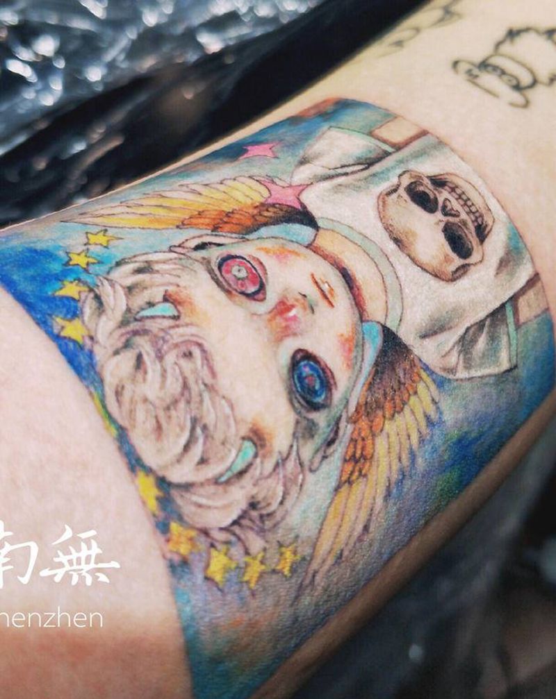 下田光画作纹身图片_手臂New School纹身图案