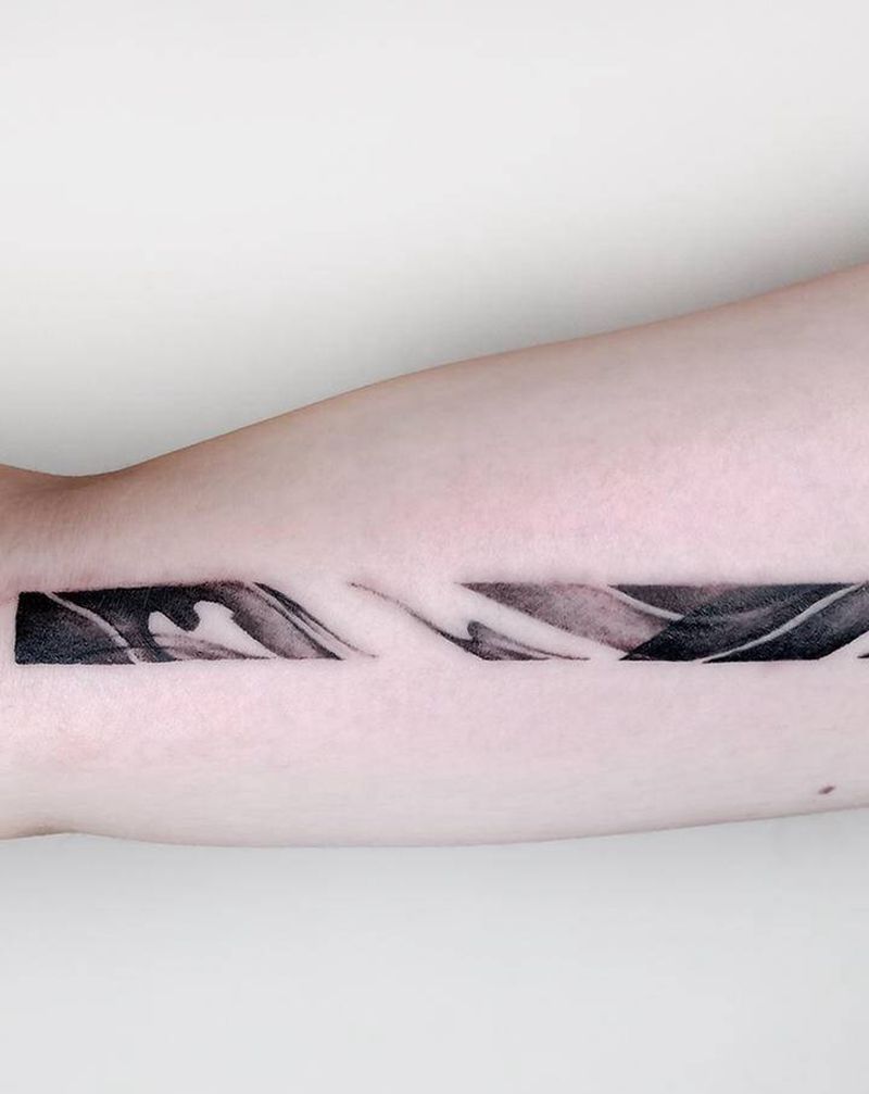 意识水墨纹身图片_手臂水墨纹身图案