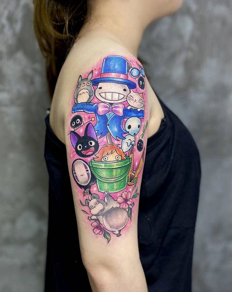 千与千寻纹身图片_手臂New School纹身图案