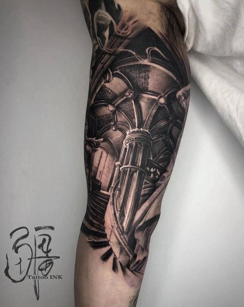 雕塑2纹身图片_手臂手部欧美写实纹身图案