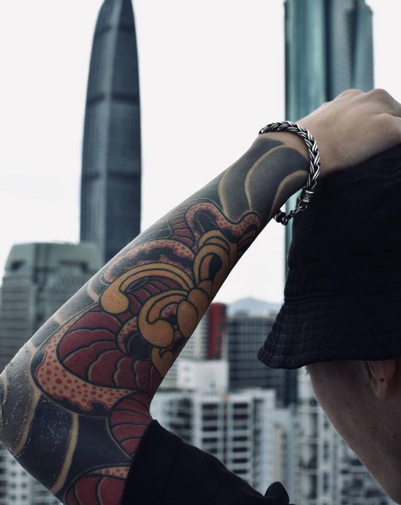 花臂-买家秀纹身图片_老传统纹身图案