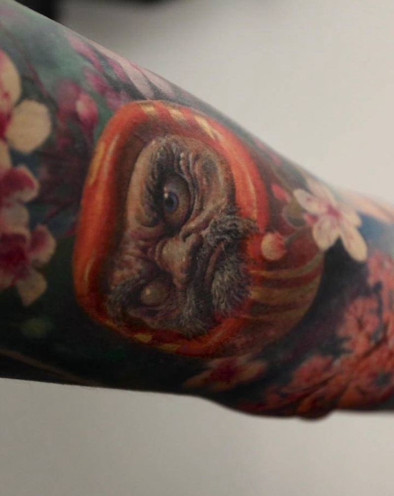 武术,达摩纹身图片_欧美写实新传统纹身图案