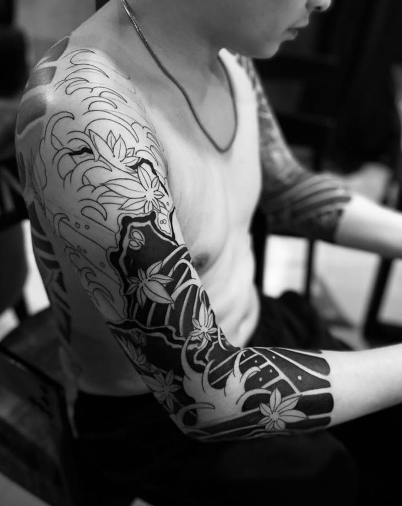 传统纹身图片_手臂新传统老传统纹身图案