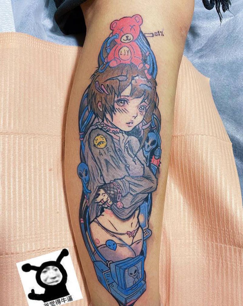 卡通人物纹身图片_腿部纹身图案