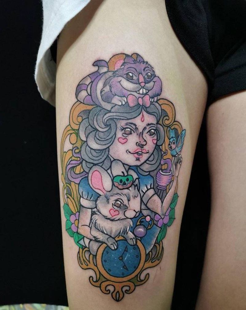 傻b前任纹身图片_腿部纹身图案