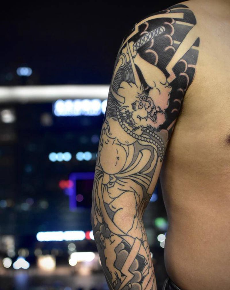 雷神-下次继续纹身图片_老传统纹身图案