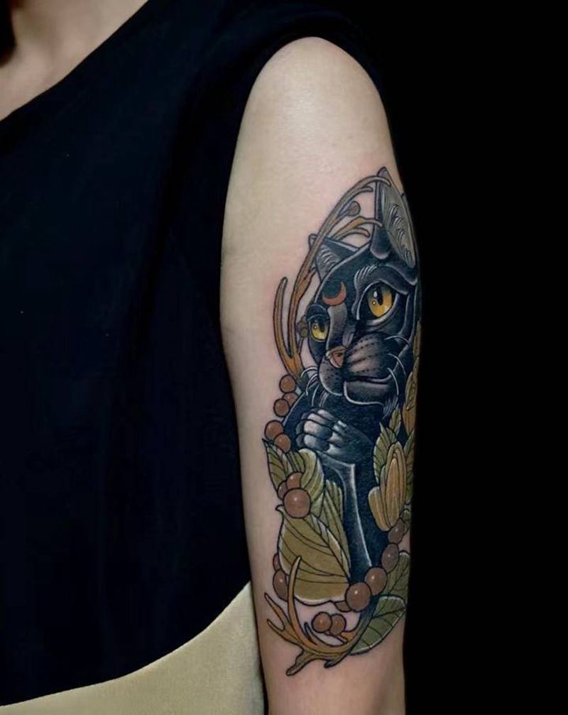 覆盖纹身图片_手臂New School纹身图案