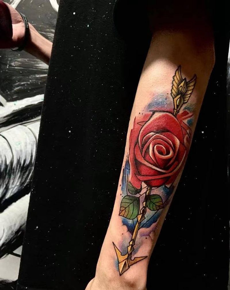 new school玫瑰纹身图片_手部腿部New School纹身图案