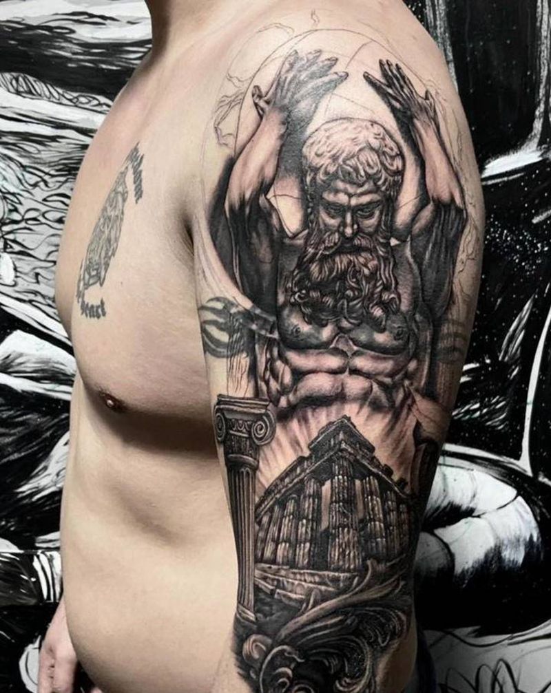 大力神 覆盖纹身图片_手臂欧美写实纹身图案