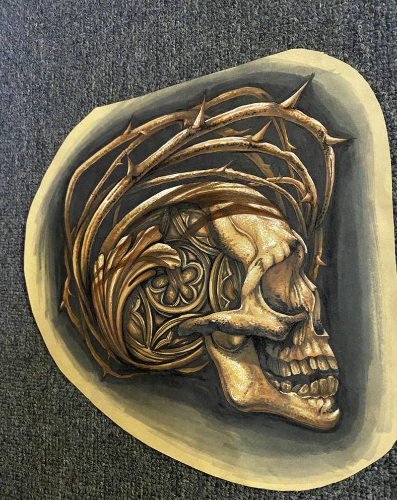 纹身手稿纹身图片_欧美写实纹身图案