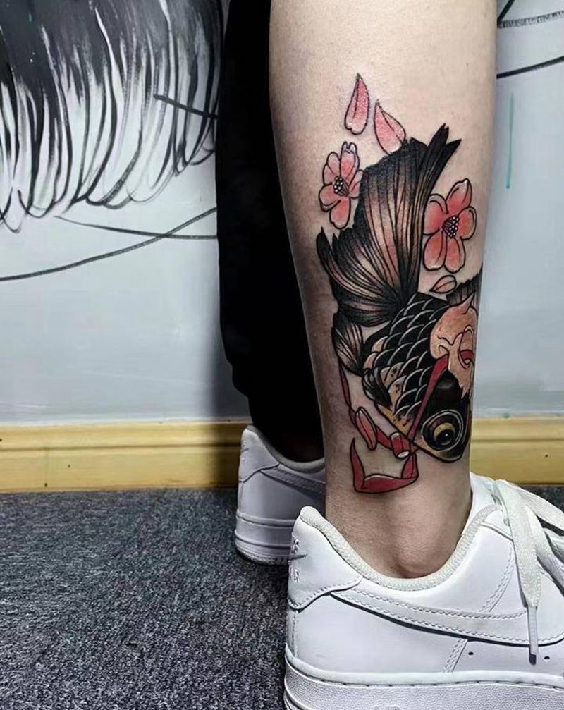 小金鱼 覆盖纹身图片_新传统New School纹身图案