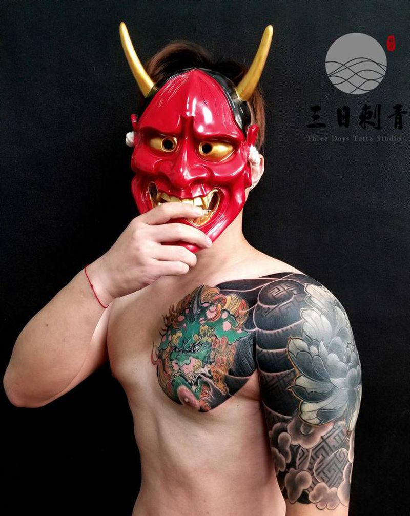 遮盖纹身图片_手臂胸部新传统纹身图案