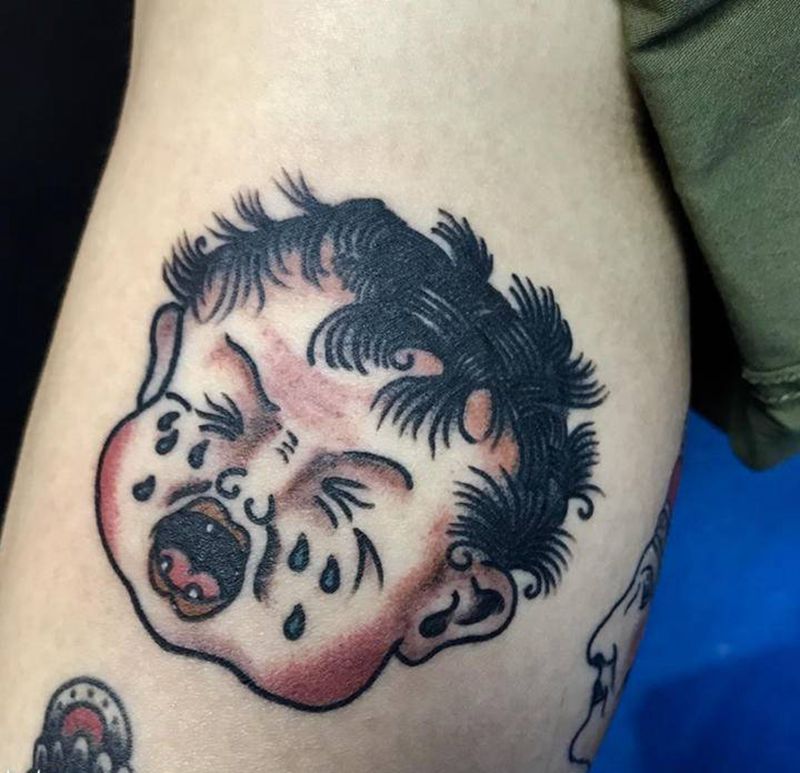 old school。纹身图片_腿部Old School纹身图案