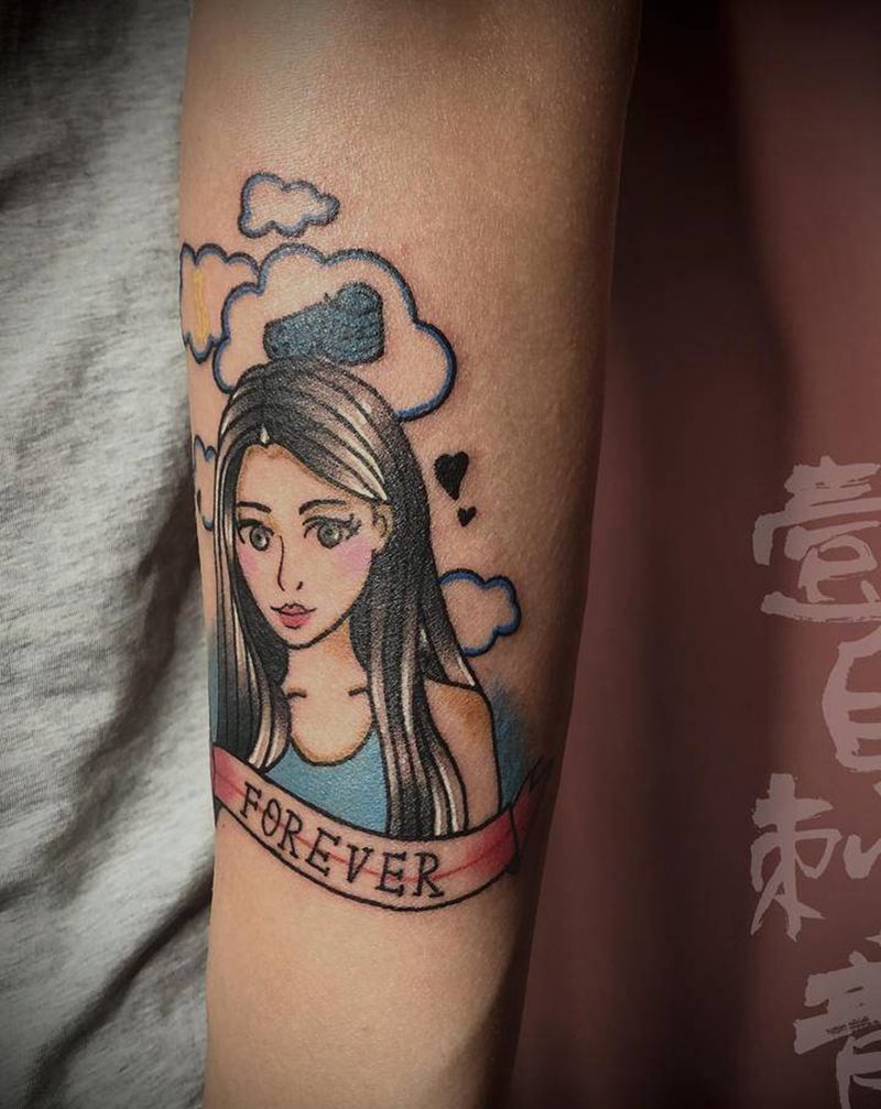 原创女孩纹身纹身图片_手臂Old School纹身图案