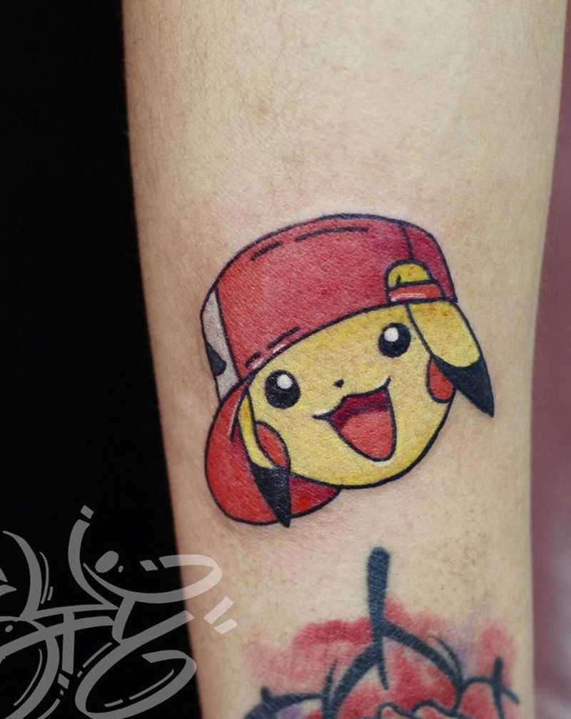 皮卡丘纹身图片_手臂New SchoolOld School纹身图案
