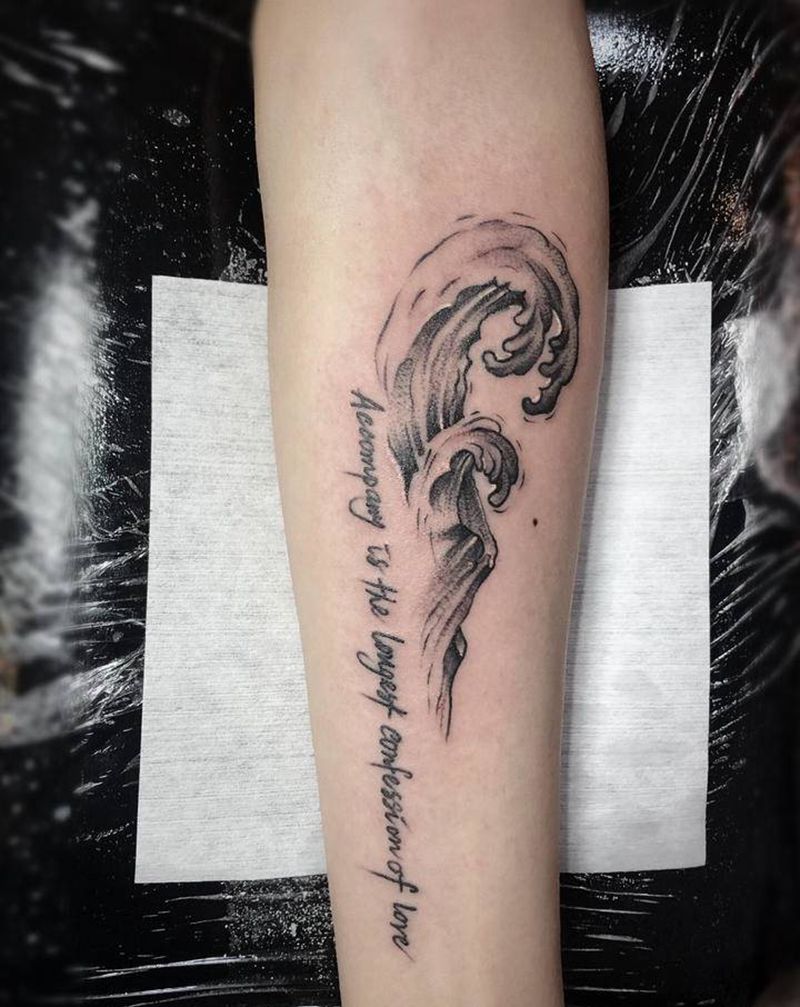 点刺浪纹身图片_手臂点刺图腾纹身图案