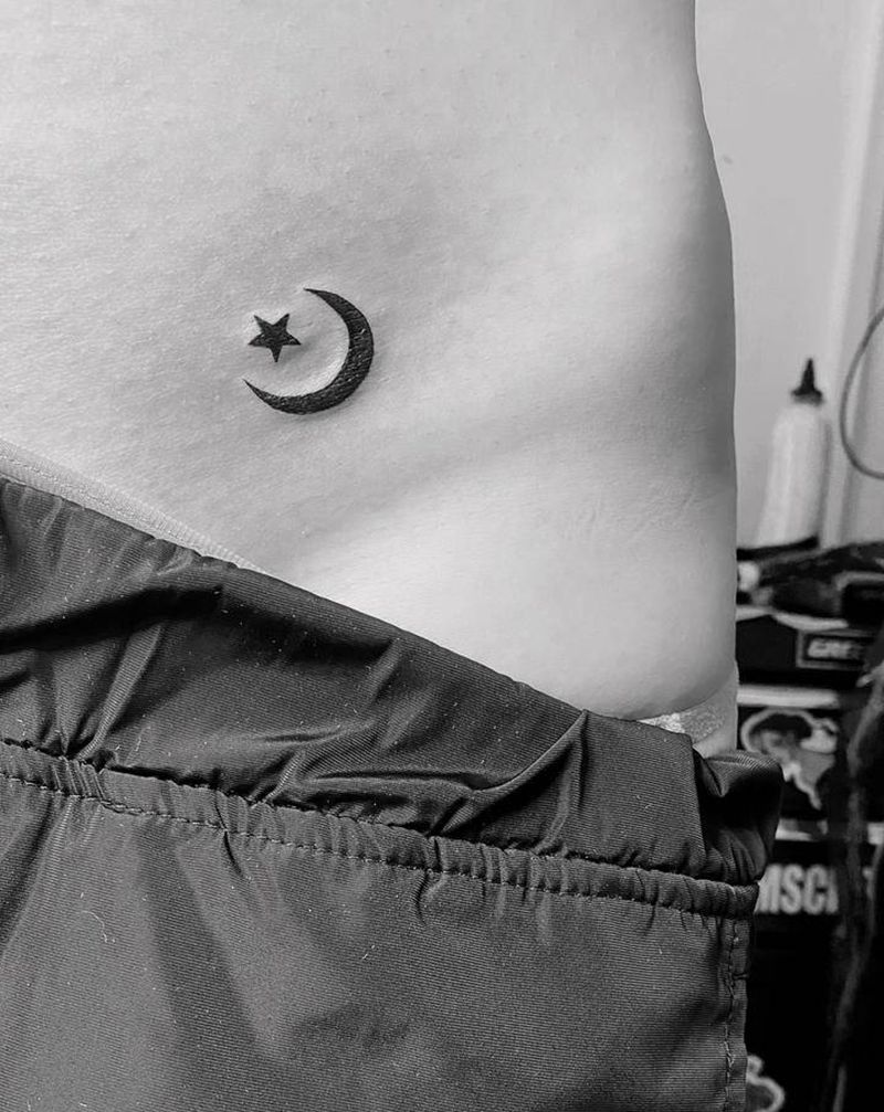 小腹纹身图片_腹部纹身图案