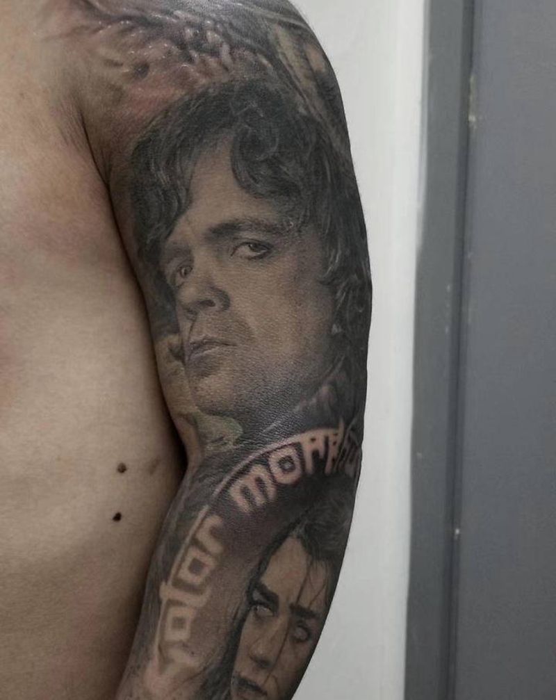 权游纹身图片_手臂欧美写实纹身图案