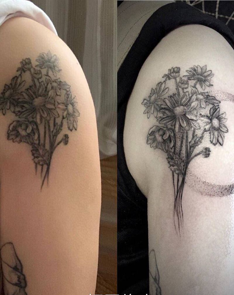 旧图修改 遮盖纹身图片_手臂点刺纹身图案