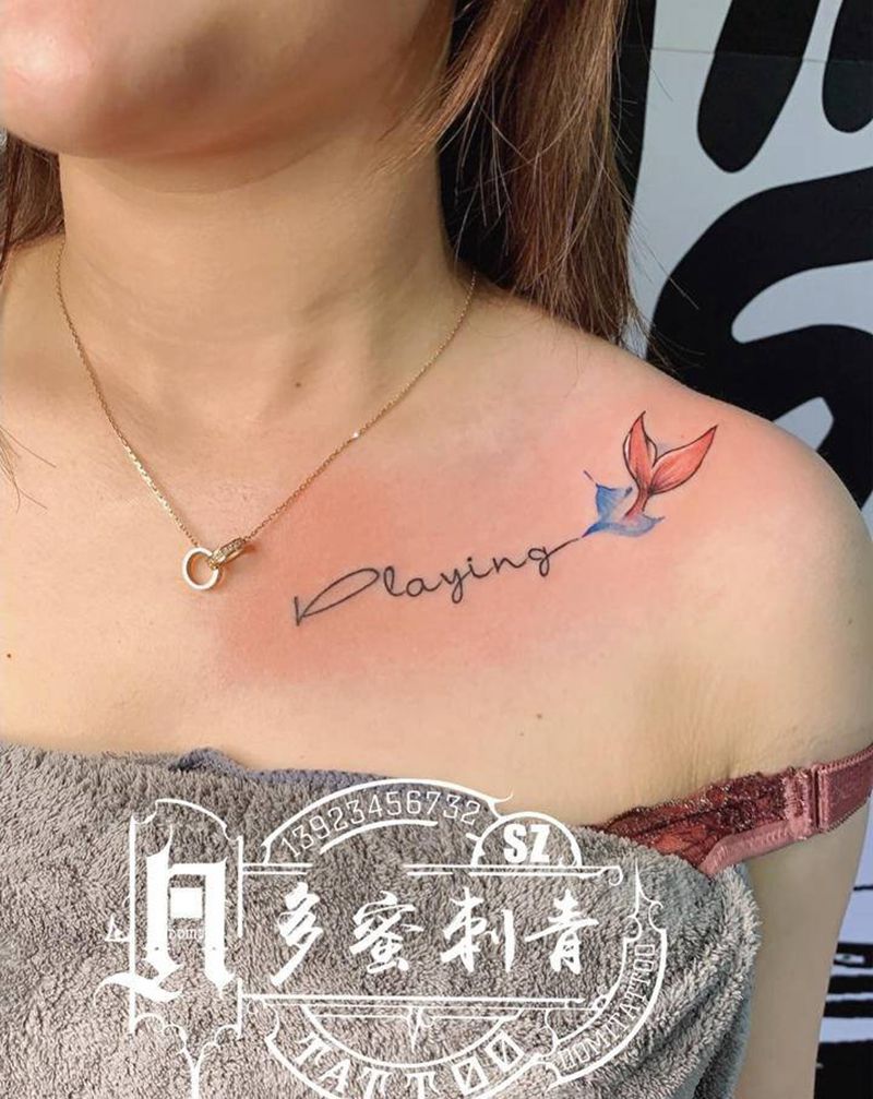 锁骨纹身图片_胸部纹身图案