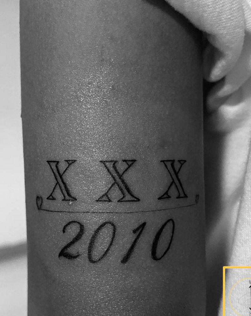 字母数字纹身图片_手臂纹身图案