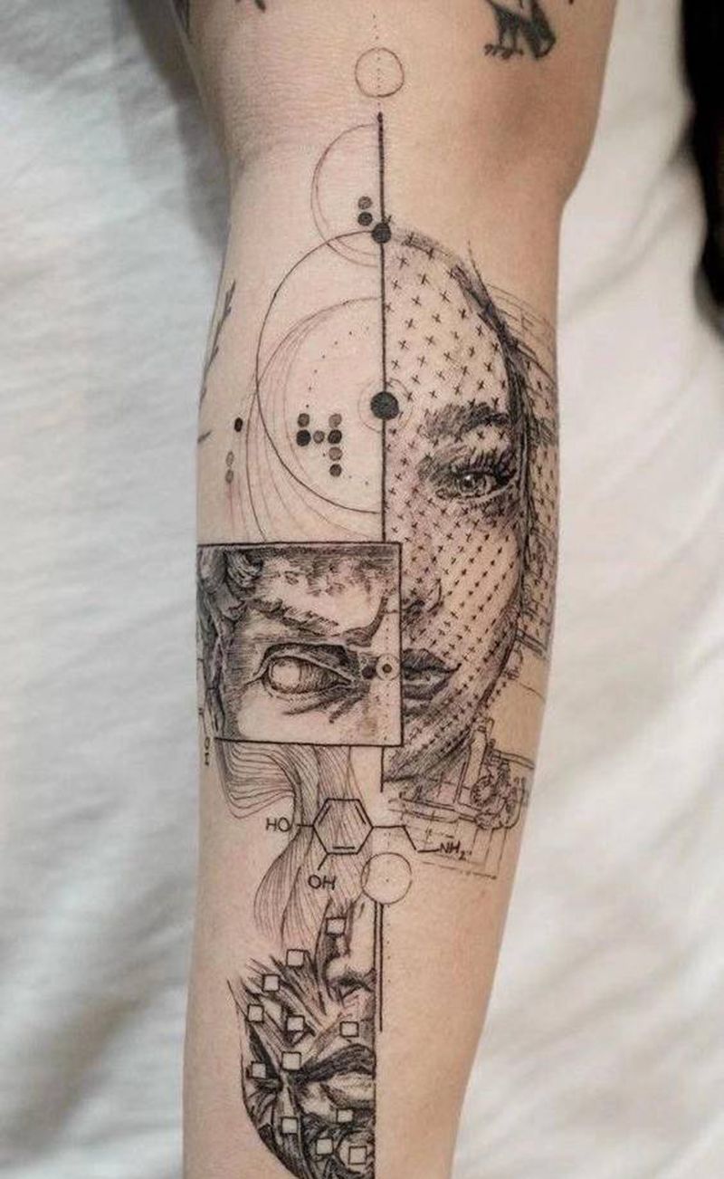 纬度～纹身图片_手部手臂点刺几何纹身图案