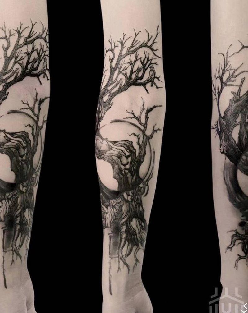 树纹身图片_手臂纹身图案