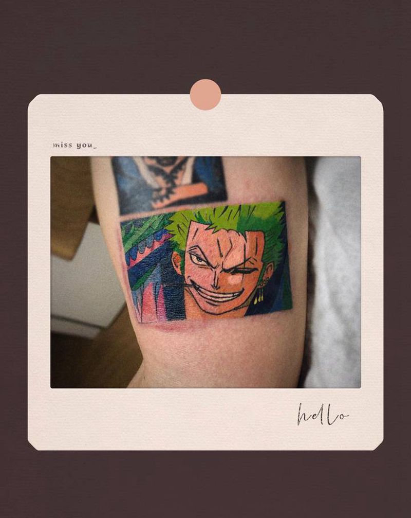 彩色纹身图片_手臂New School纹身图案