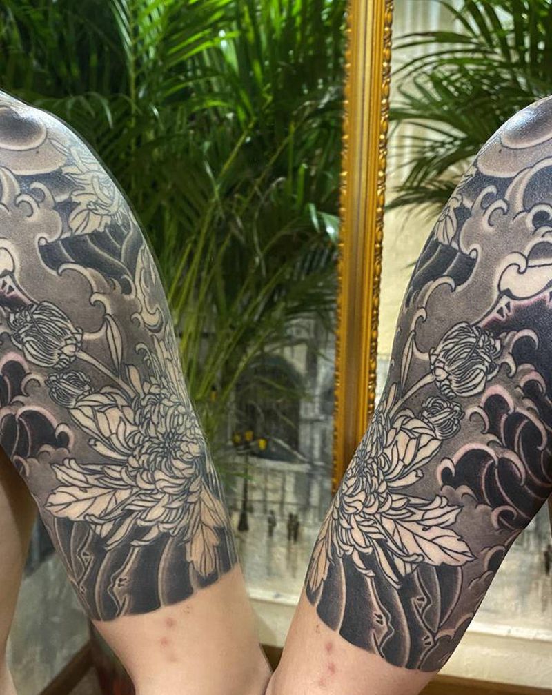 和风刺青纹身图片_手臂老传统纹身图案