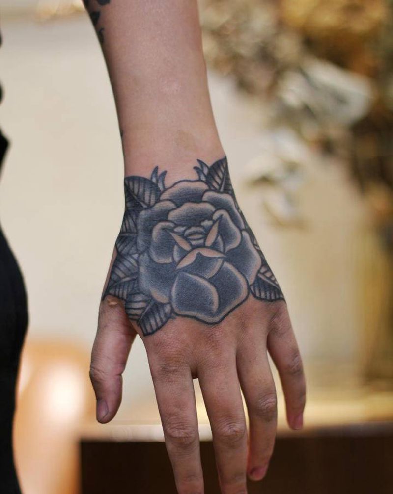 遮盖失败纹身纹身图片_手部Old School纹身图案