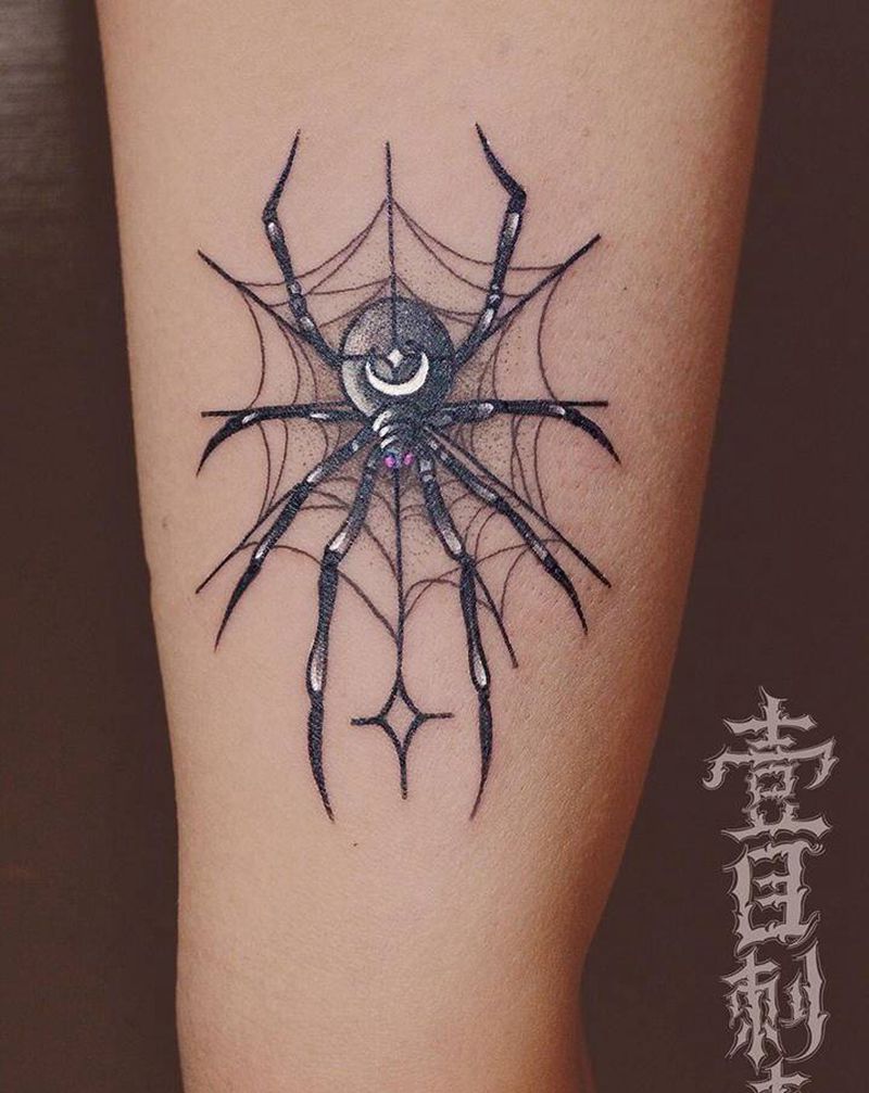 原创设计蜘蛛纹身图片_手臂Old School纹身图案