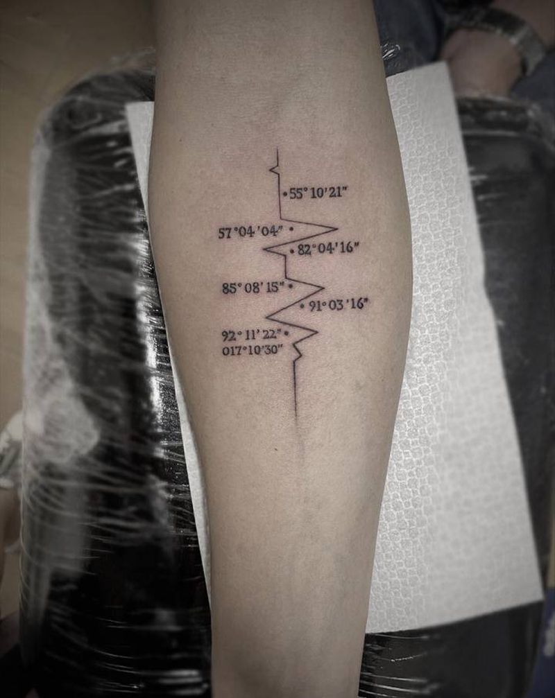 迷你数字纹身图片_手臂几何纹身图案