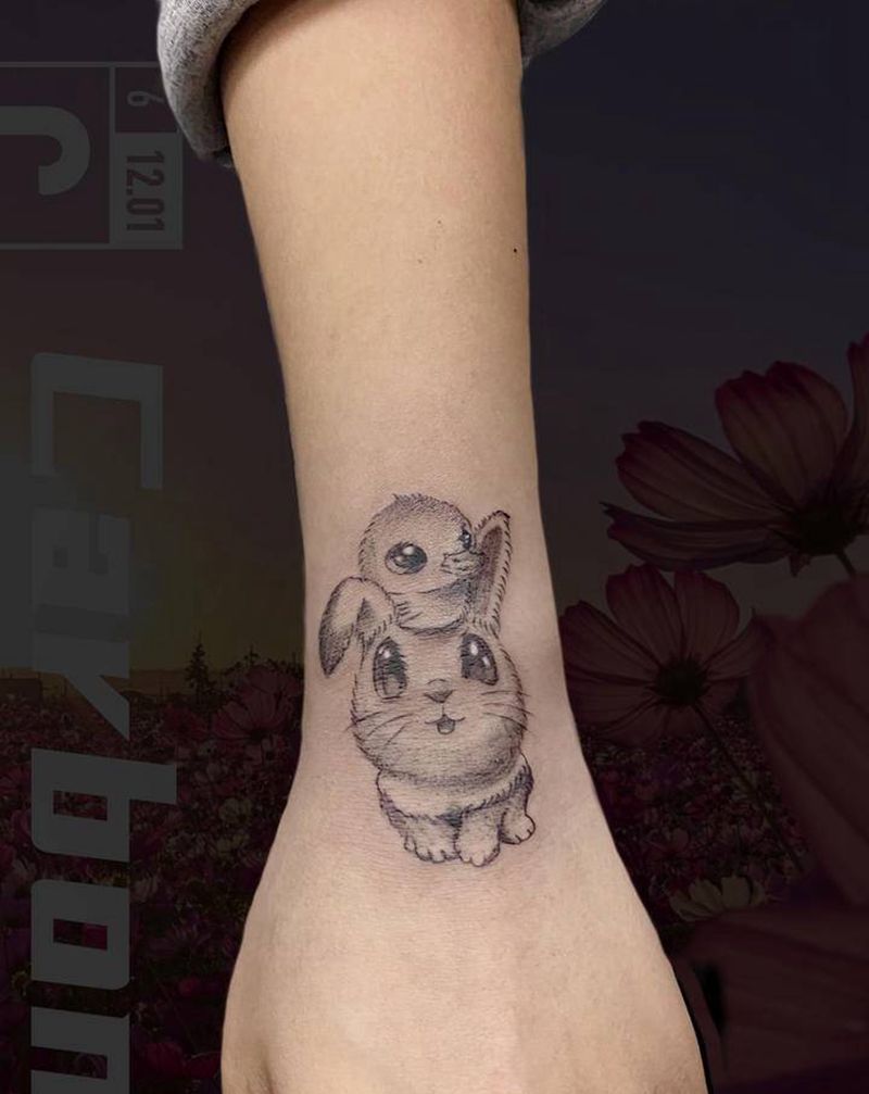 这两天的小动物们纹身图片_手臂肩部小清新纹身图案