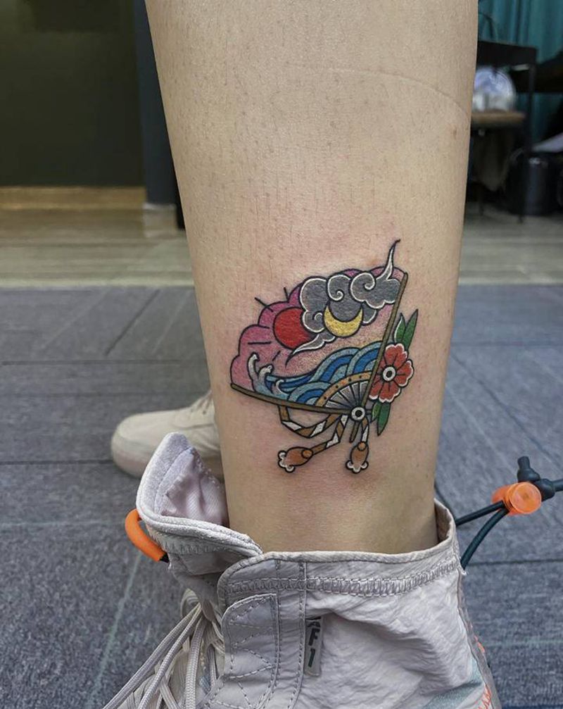 精致小图Old School纹身图片_脚部腿部Old School老传统纹身图案